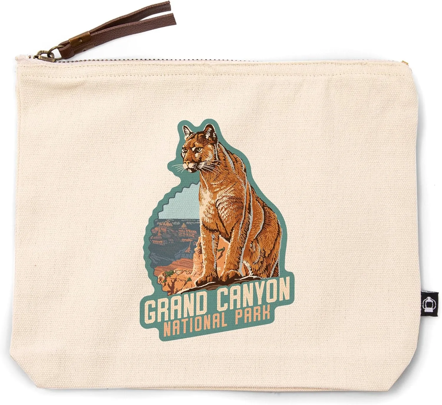 Lantern Press Grand Canyon National Park, Arizona, Mountain Lion, 100% Cotton Zipper Pouch, Travel Accessory, Go Bag