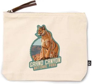 Lantern Press Grand Canyon National Park, Arizona, Mountain Lion, 100% Cotton Zipper Pouch, Travel Accessory, Go Bag