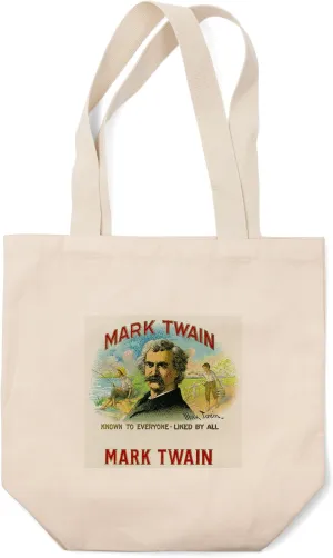 Lantern Press Mark Twain Brand Cigar Box Label (100% Cotton Canvas Reusable Tote Bag)