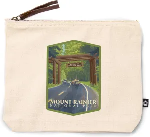 Lantern Press Mount Rainier, Washington, Nisqually Entrance, 100% Cotton Zipper Pouch, Travel Accessory, Go Bag