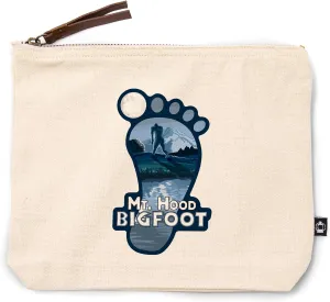 Lantern Press Mt. Hood, Oregon, Bigfoot and Mountain, 100% Cotton Zipper Pouch, Travel Accessory, Go Bag