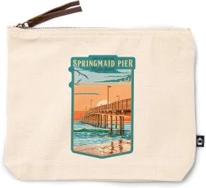 Lantern Press Myrtle Beach, South Carolina, Painterly, Springmaid Pier, 100% Cotton Zipper Pouch, Travel Accessory, Go Bag
