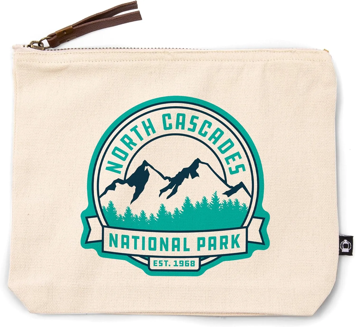 Lantern Press North Cascades National Park, Washington, Mountain, Vector, 100% Cotton Zipper Pouch, Travel Accessory, Go Bag