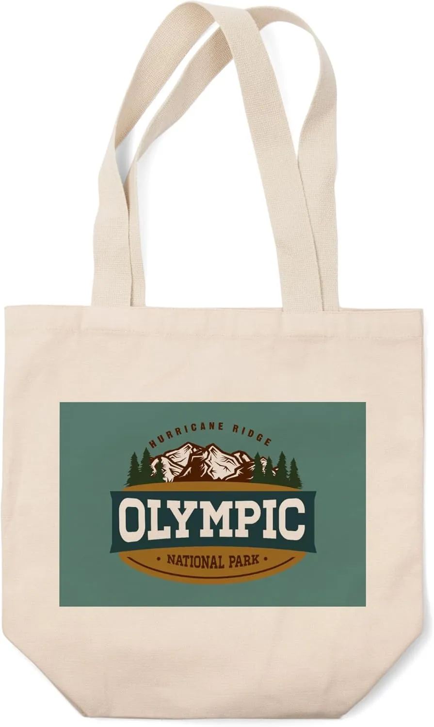 Lantern Press Olympic National Park, Washington, Hurricane Ridge (100% Cotton Canvas Reusable Tote Bag)