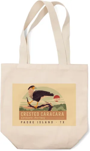Lantern Press Padre Island, Texas, Shorebirds at Sunset Collection, Crested Caracara, Bird, (100% Cotton Canvas Reusable Tote Bag)