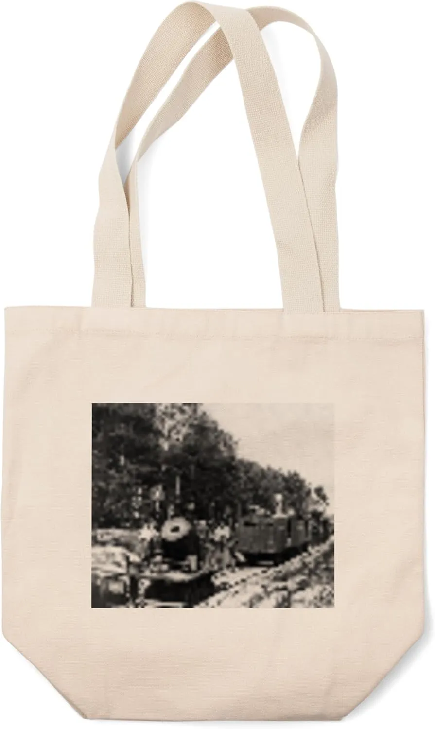 Lantern Press Petersburg, VA, Mortar Dictator on Railroad Civil War Photograph (100% Cotton Canvas Reusable Tote Bag)