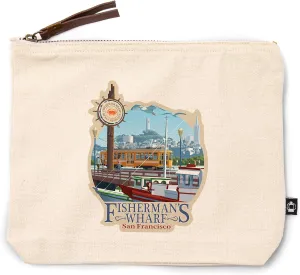 Lantern Press San Francisco, California, Fisherman's Wharf, 100% Cotton Zipper Pouch, Travel Accessory, Go Bag
