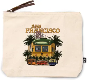 Lantern Press San Francisco, California, Vintage Streetcars, 100% Cotton Zipper Pouch, Travel Accessory, Go Bag