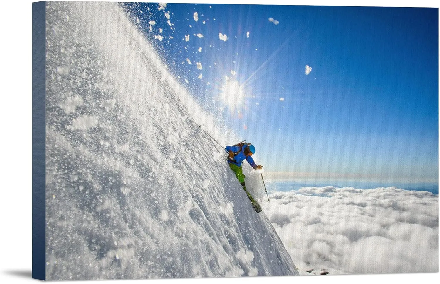 Lantern Press Steep Volcano Skiing, (24x36 Wrapped Canvas, Wall Decor, Artwork)