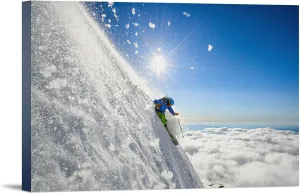 Lantern Press Steep Volcano Skiing, (24x36 Wrapped Canvas, Wall Decor, Artwork)