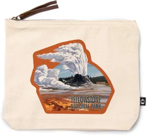 Lantern Press Yellowstone National Park, Wyoming, Castle Geyser, 100% Cotton Zipper Pouch, Travel Accessory, Go Bag
