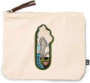 Lantern Press Yellowstone National Park, Wyoming, Old Faithful Geyser, Vector, 100% Cotton Zipper Pouch, Travel Accessory, Go Bag