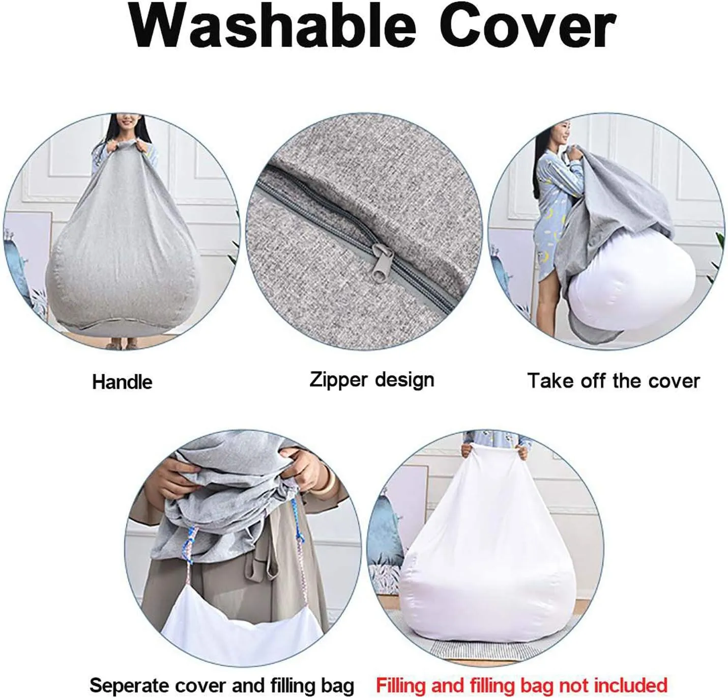 Lazy Sofa Cover Without Filler for Adults and Children Armchair Cover Complies with Ergonomic Design with Hidden Zip Design 3 Sizes,Yellow,S
