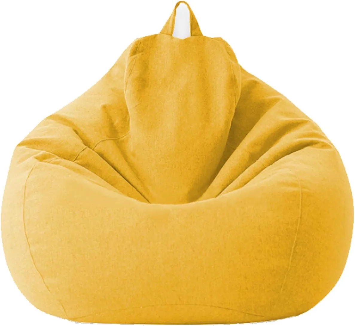 Lazy Sofa Cover Without Filler for Adults and Children Armchair Cover Complies with Ergonomic Design with Hidden Zip Design 3 Sizes,Yellow,S
