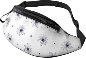 Leisure Sports Crossbody Bag Running Casual Hands-Free Wallets Waist Pack for Man Woman Father's Day for Dad Blue Daisy