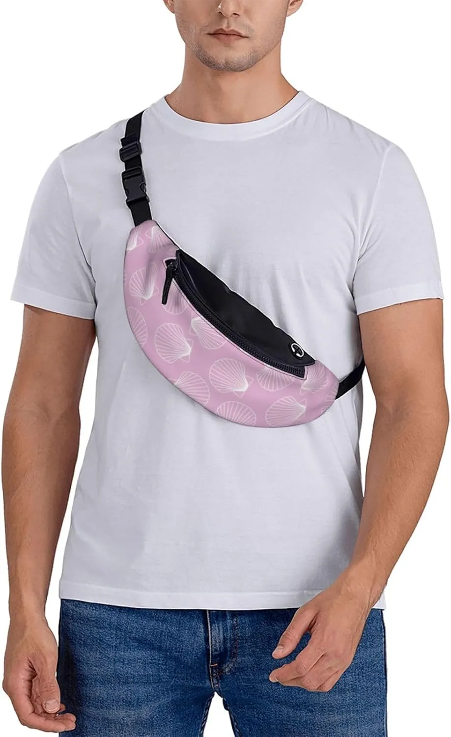 Leisure Sports Crossbody Bag Running Casual Hands-Free Wallets Waist Pack for Man Woman Father's Day for Dad Bright Shells