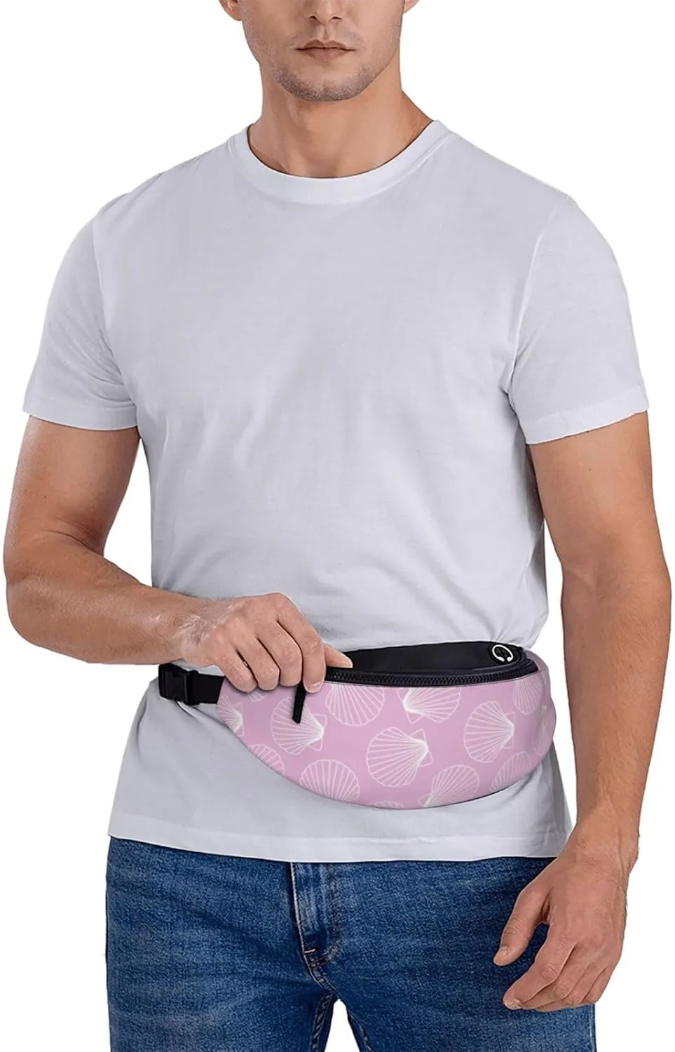 Leisure Sports Crossbody Bag Running Casual Hands-Free Wallets Waist Pack for Man Woman Father's Day for Dad Bright Shells