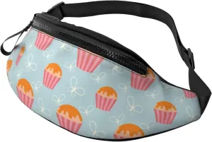 Leisure Sports Crossbody Bag Running Casual Hands-Free Wallets Waist Pack for Man Woman Father's Day for Dad Butterfly Cupcakes