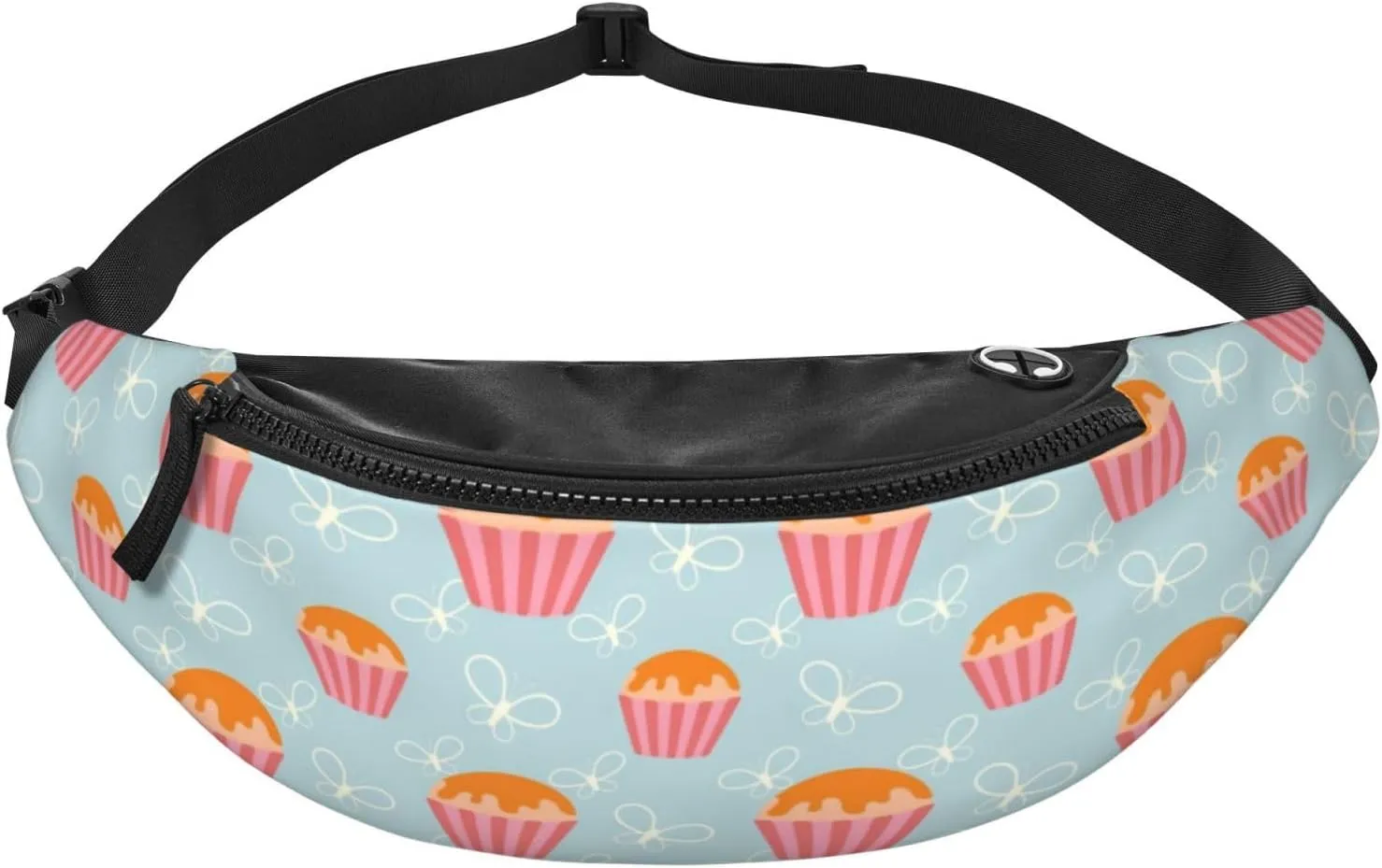 Leisure Sports Crossbody Bag Running Casual Hands-Free Wallets Waist Pack for Man Woman Father's Day for Dad Butterfly Cupcakes