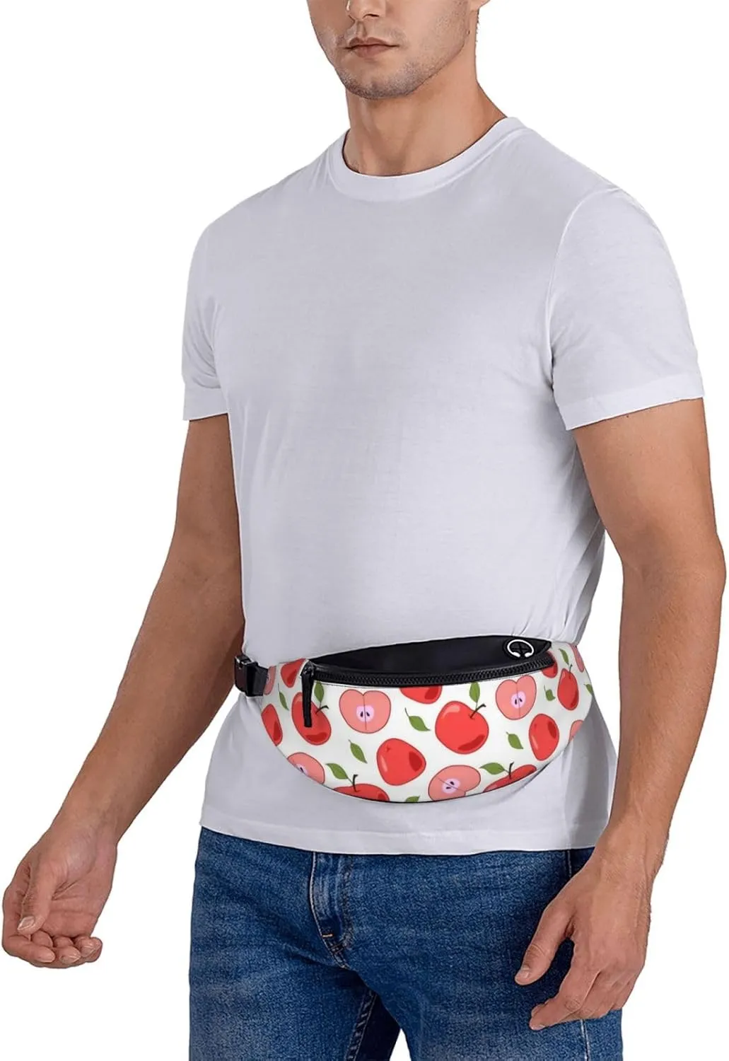 Leisure Sports Crossbody Bag Running Casual Hands-Free Wallets Waist Pack for Man Woman Father's Day for Dad Cartoon Apple