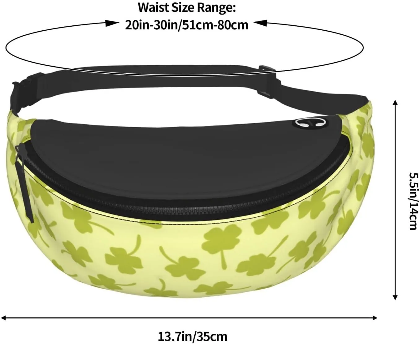 Leisure Sports Crossbody Bag Running Casual Hands-Free Wallets Waist Pack for Man Woman Father's Day for Dad Cartoon Clover