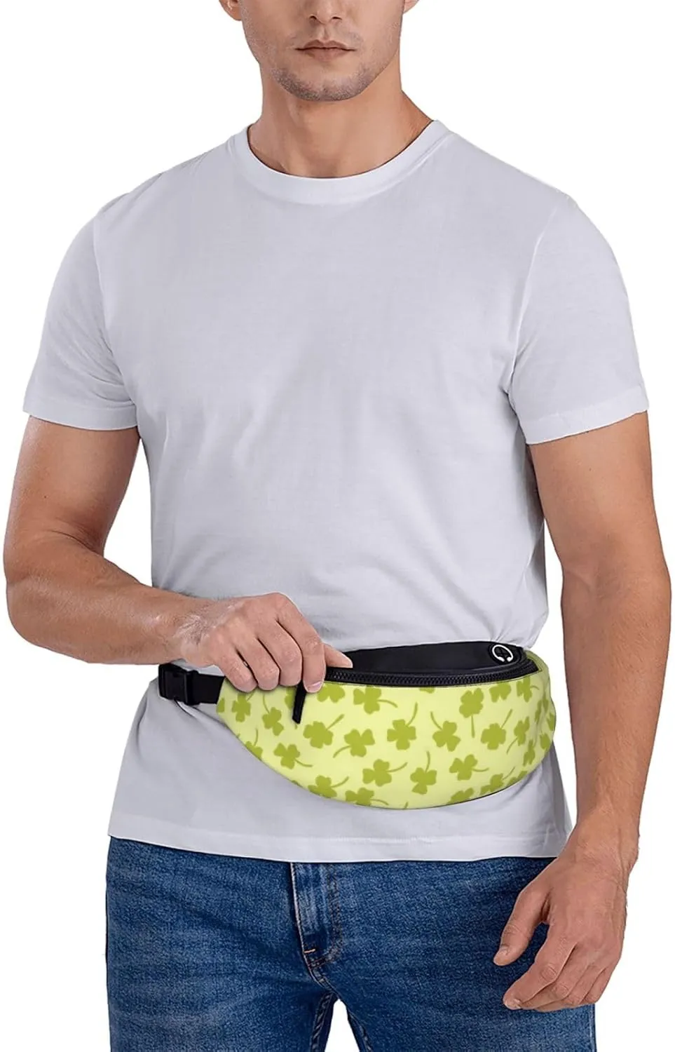 Leisure Sports Crossbody Bag Running Casual Hands-Free Wallets Waist Pack for Man Woman Father's Day for Dad Cartoon Clover