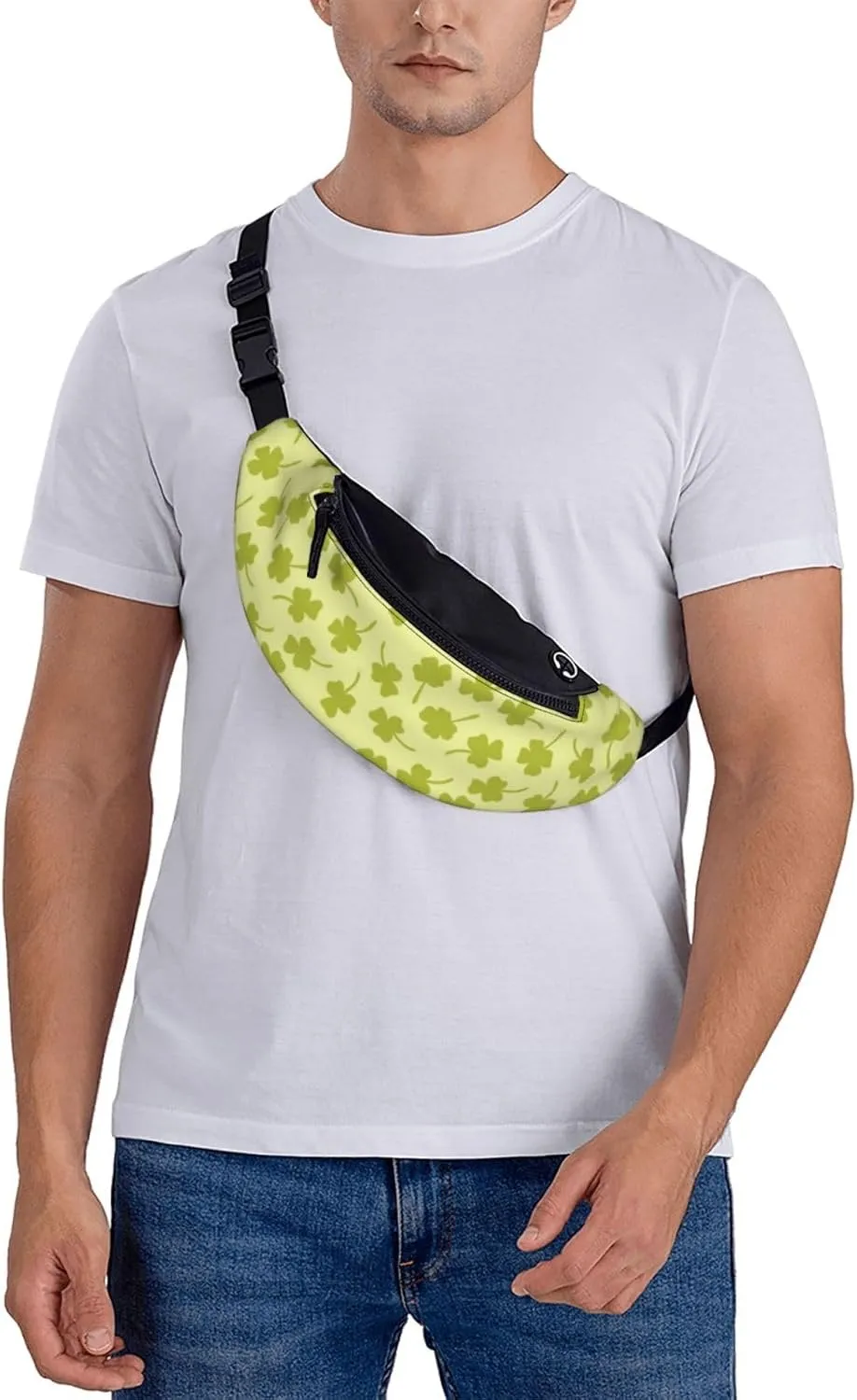 Leisure Sports Crossbody Bag Running Casual Hands-Free Wallets Waist Pack for Man Woman Father's Day for Dad Cartoon Clover