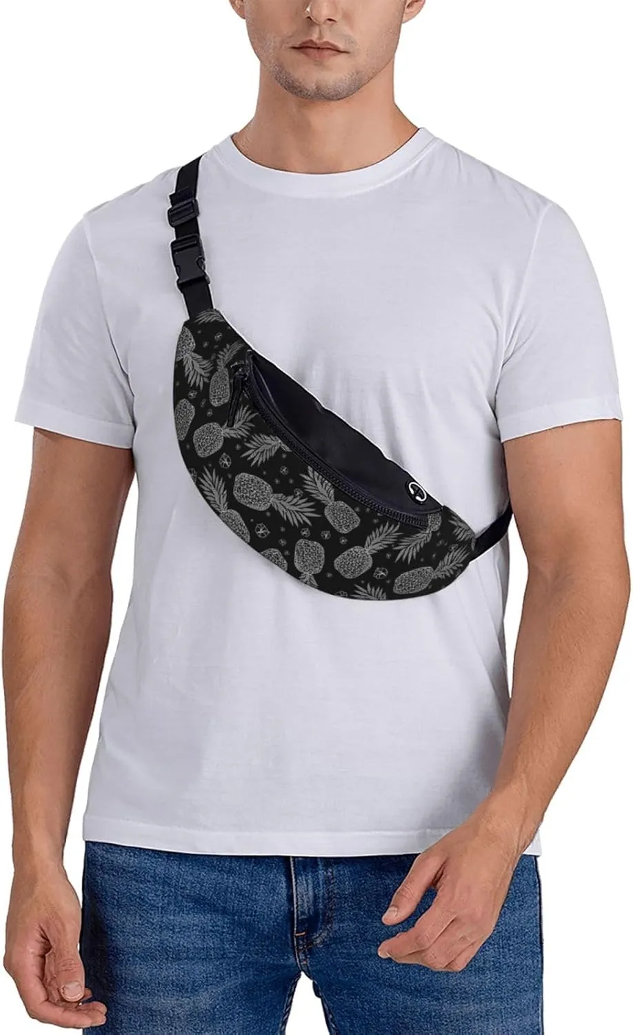 Leisure Sports Crossbody Bag Running Casual Hands-Free Wallets Waist Pack for Man Woman Father's Day for Dad Pineapple