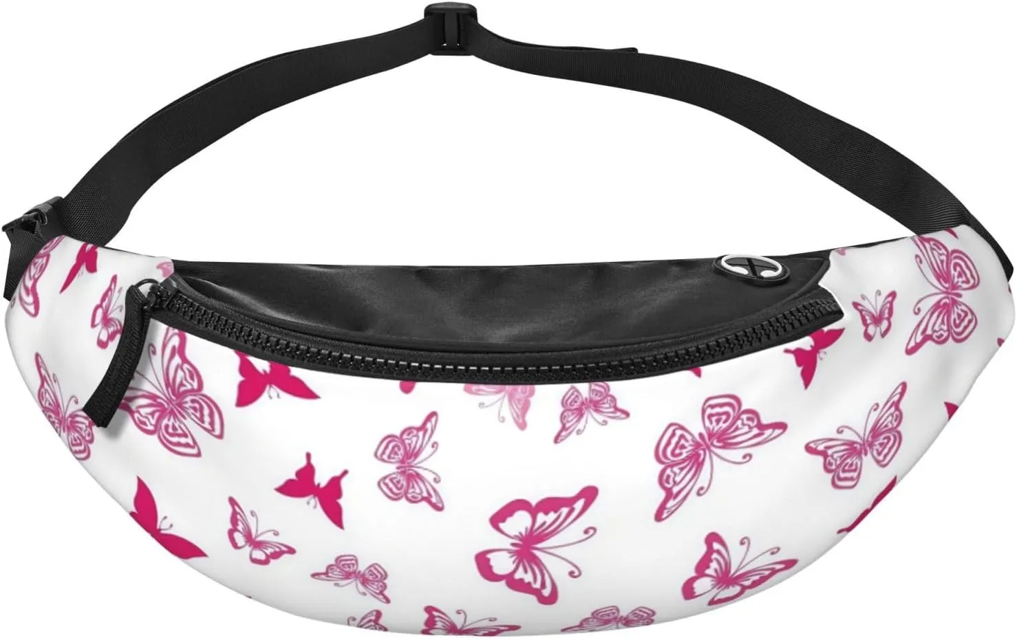 Leisure Sports Crossbody Bag Running Casual Hands-Free Wallets Waist Pack for Man Woman Father's Day for Dad Pink Butterfly