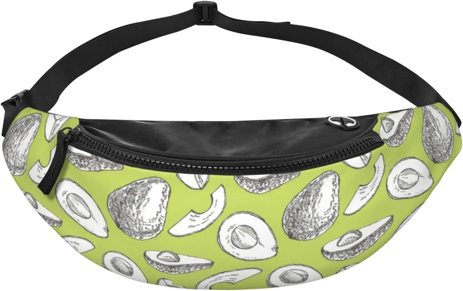 Leisure Sports Crossbody Bag Running Casual Hands-Free Wallets Waist Pack for Man Woman Father's Day for Dad White Art Avocado