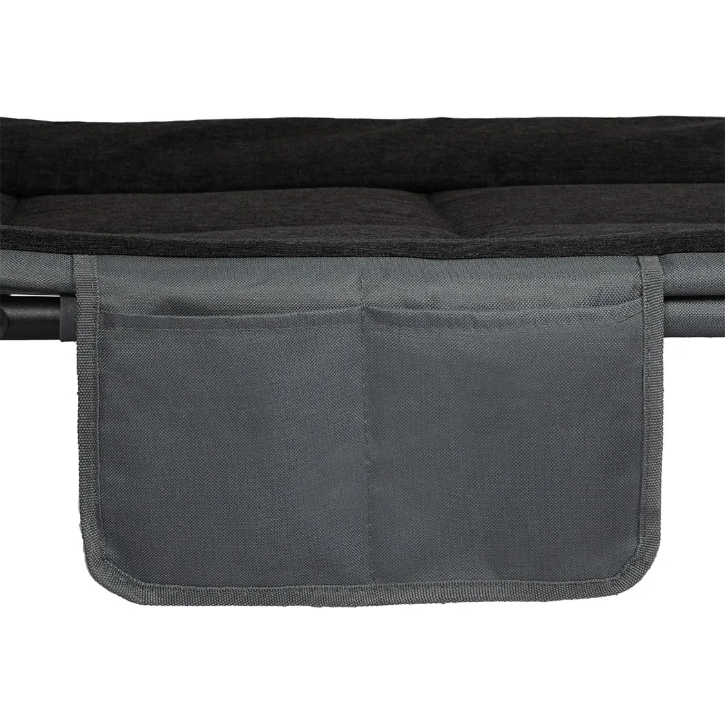 Levede Folding Camping Bed Camp Cots Black-NT_Rural