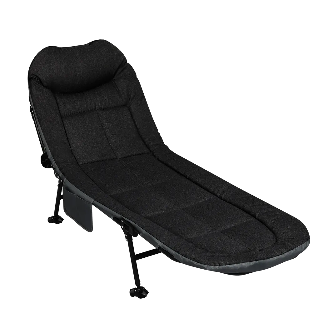 Levede Folding Camping Bed Camp Cots Black-NT_Rural