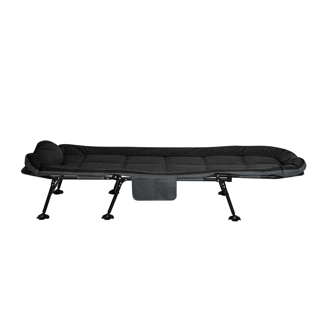 Levede Folding Camping Bed Camp Cots Black-NT_Rural