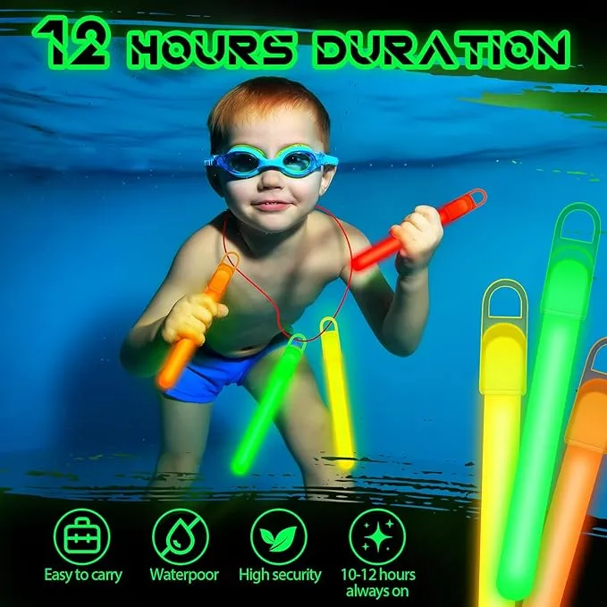 Lewtemi 100 Pack 4'' Halloween Glow Sticks Bulk Light Sticks with Lanyard Individually Wrapped Tactical Military Emergency Glow Stick Party Favors for Halloween, Camping, Hiking, Party