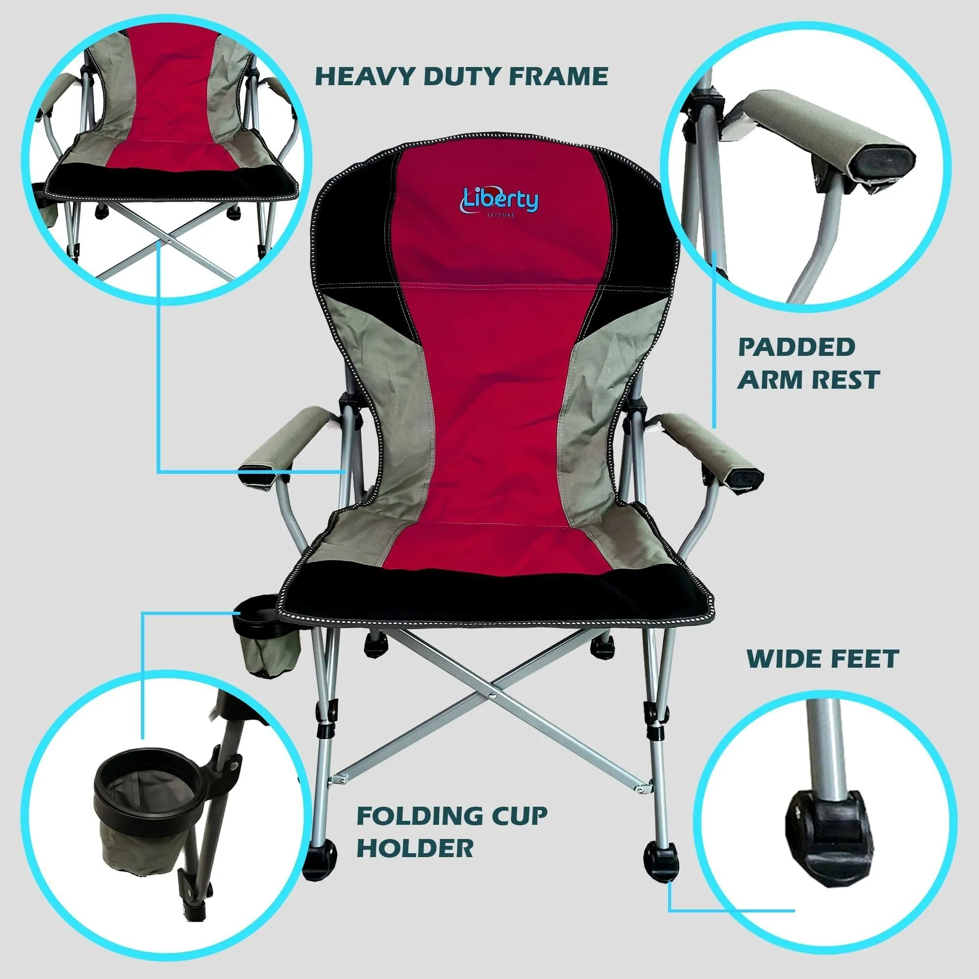 Liberty Magenta Folding Camping Chair MDS1203