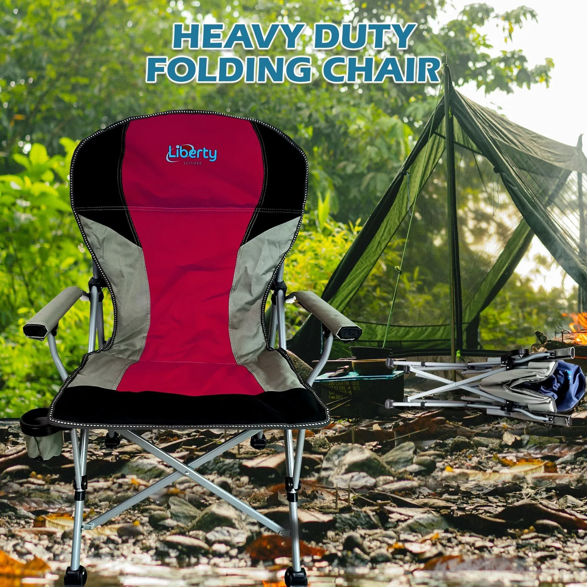 Liberty Magenta Folding Camping Chair MDS1203
