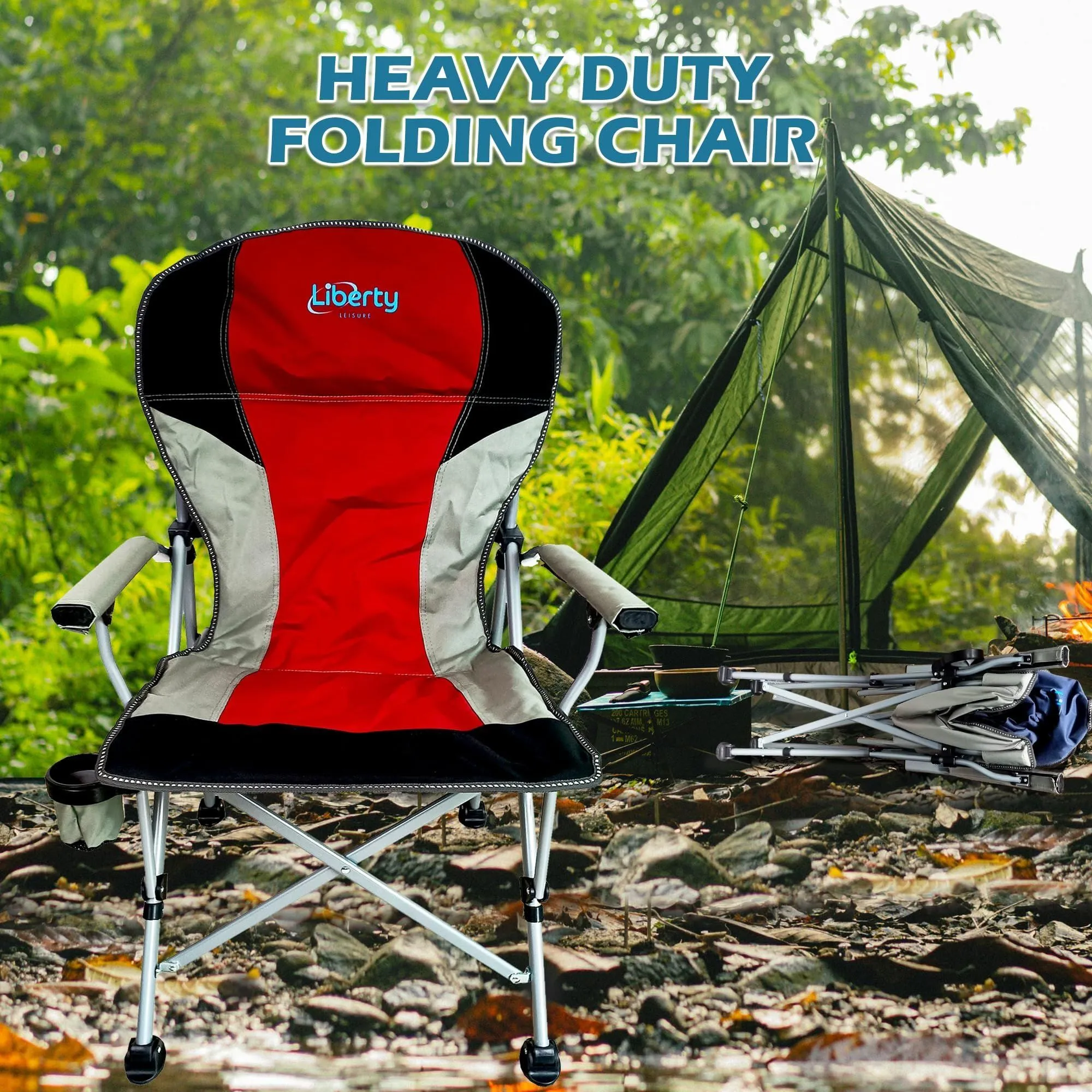 Liberty Red Folding Camping Chair MDS1203