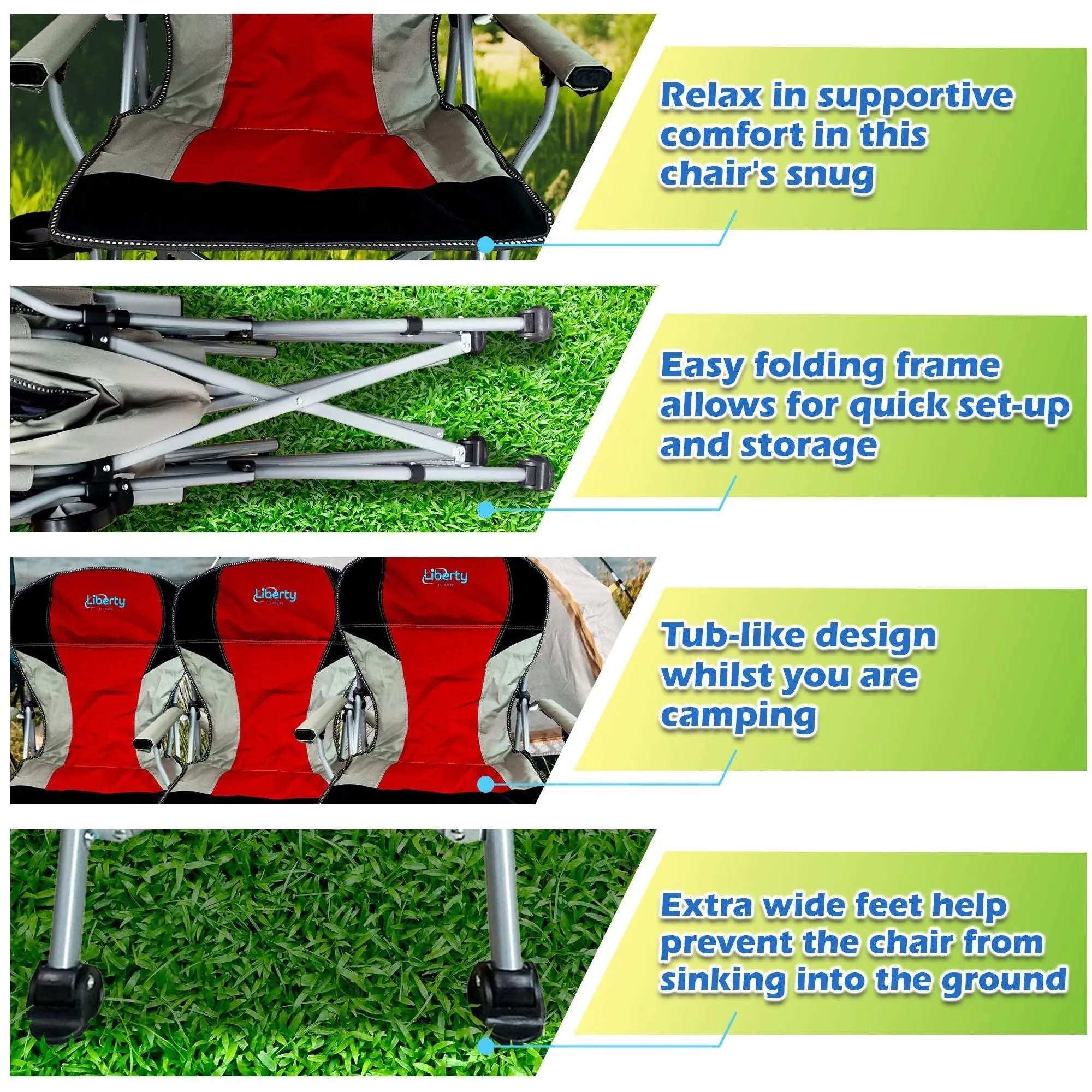 Liberty Red Folding Camping Chair MDS1203