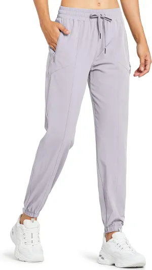 Libin Women's Lightweight Joggers Quick Dry Hiking Running Pants Athletic Workout Track Casual with Zipper Pockets