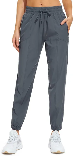 Libin Women's Lightweight Joggers Quick Dry Hiking Running Pants Athletic Workout Track Casual with Zipper Pockets