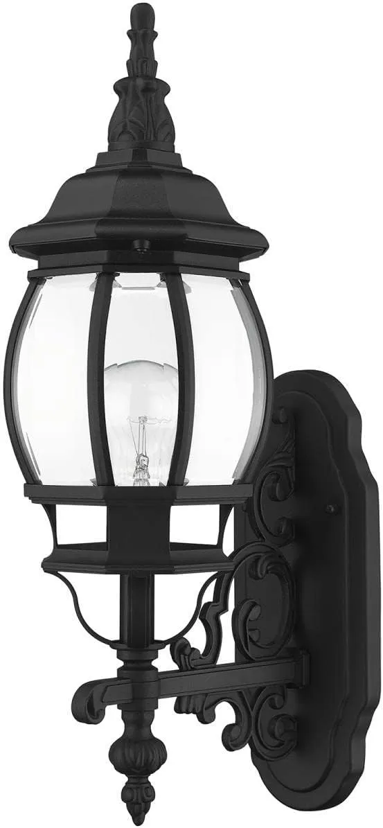 Livex Lighting 7520-04 Outdoor Wall Lantern with Clear Beveled Glass Shades, Black, 21" x 7" x 21"