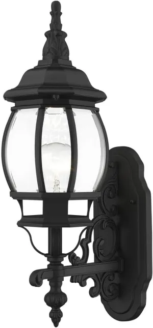 Livex Lighting 7520-04 Outdoor Wall Lantern with Clear Beveled Glass Shades, Black, 21" x 7" x 21"