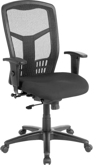 Lorell ErgoMesh Executive Swivel Chair, High-Back, Black
