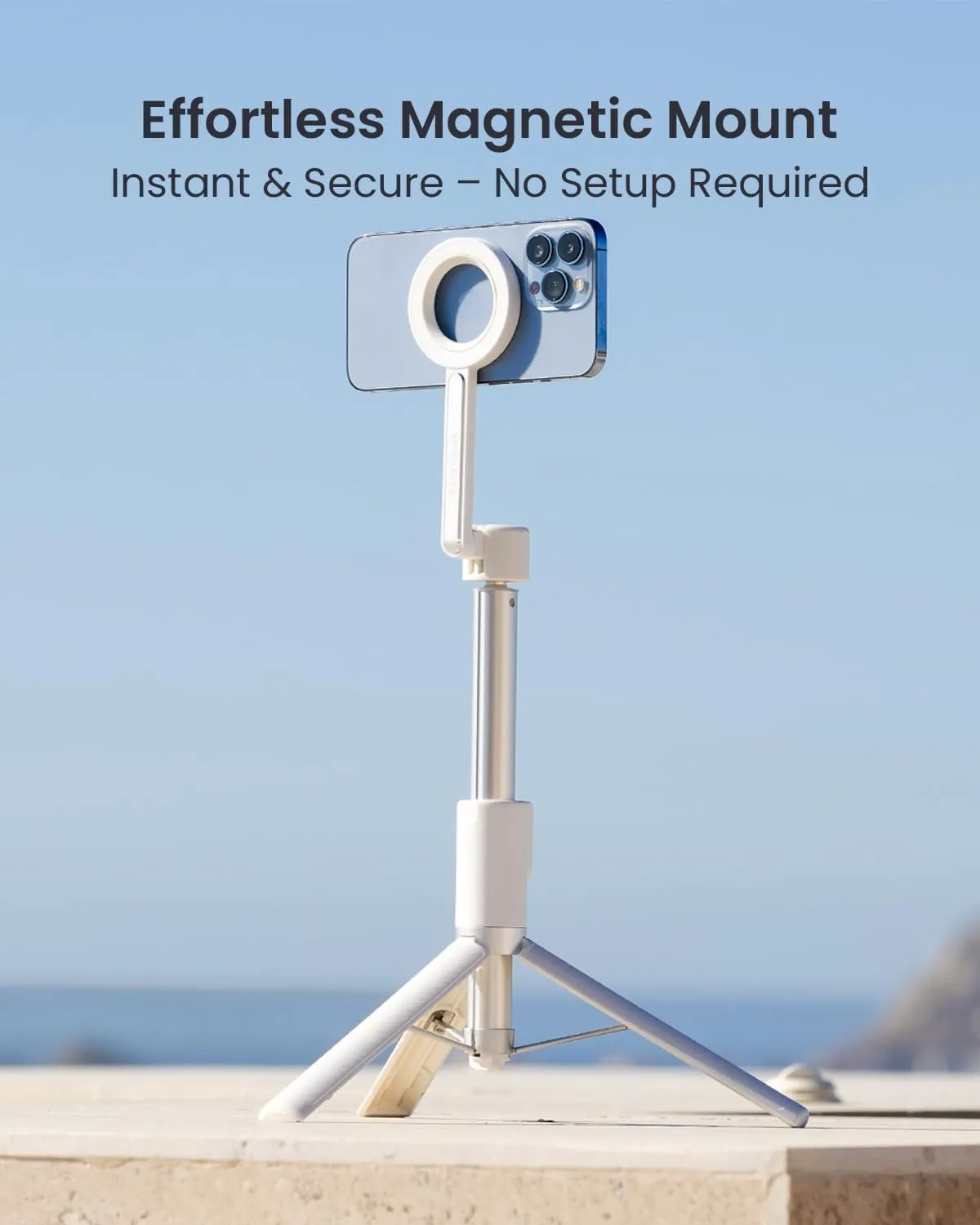Magnetic Selfie Stick Tripod for iPhone, 64” Phone Tripod for Magsafe, Travel Phone Stand with Remote for iPhone 16 Pro Max