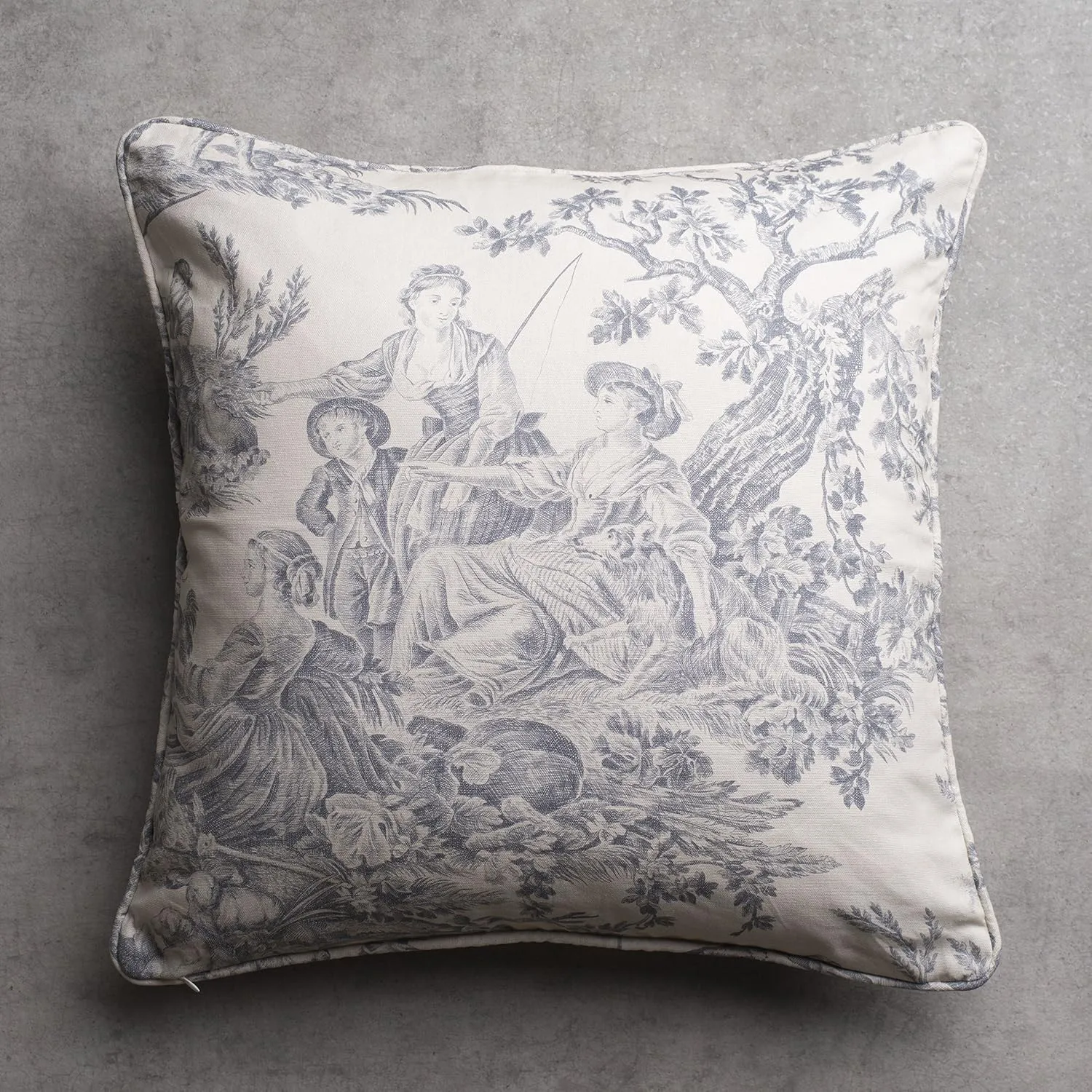 Maison d' Hermine Decorative Pillow Covers 18 x 18 Inch Square 100% Cotton Throw Pillow Covers with Invisible Zipper for Living Room Couch, Chair, Sofas, Bedroom, Home (The Miller - Paloma Grey)