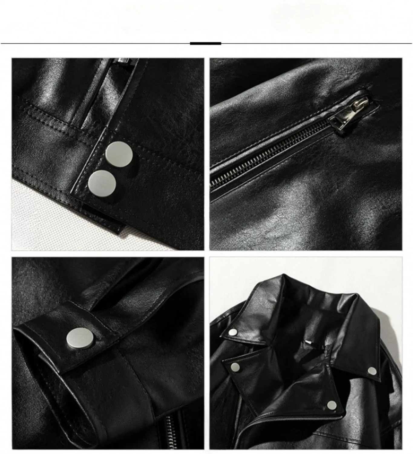 Maiyifu-GJ Mens Faux Leather Biker Jacket Vintage Asymmetric Zip Motorcycle Jackets PU Lightweight Punk Belted Slim Coat