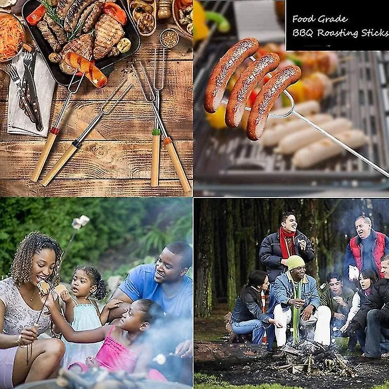 Marshmallow Roasting Sticks Telescoping Marshmallow Skewers & Hot Dog Forks With