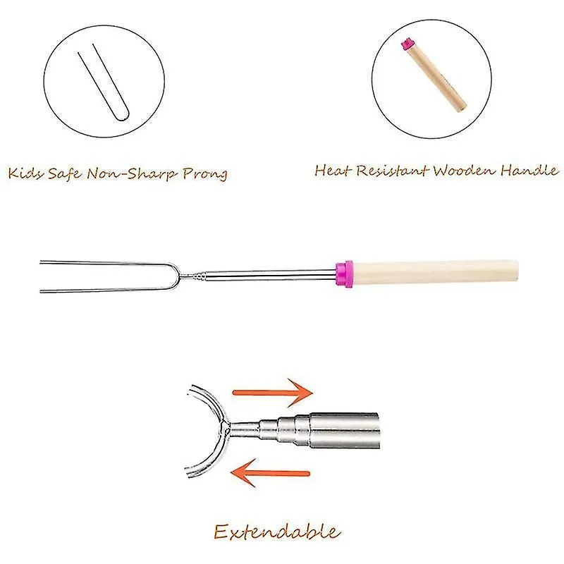 Marshmallow Roasting Sticks Telescoping Marshmallow Skewers & Hot Dog Forks With