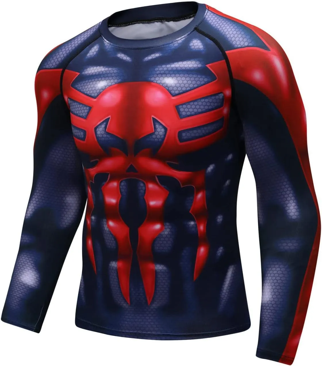 Men Cool Dry 3D Digital Printing Compression Long Sleeve Base Layer Shirts, Sports& Fitness Tee