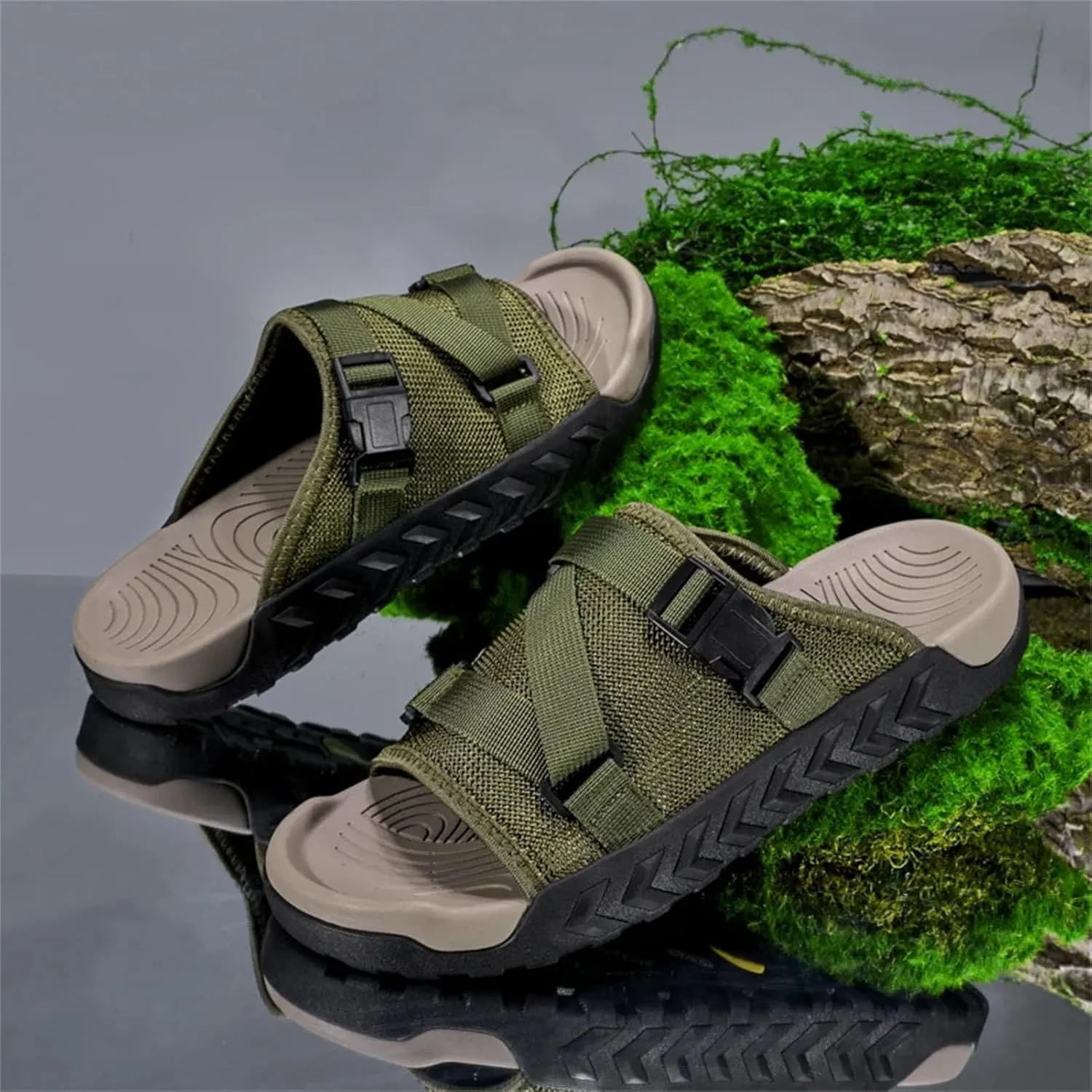 Men's Adjustable Slippers - Anti-Slip Outdoor Shoes with Comfort Fit